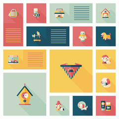 Pet ui flat design background set, eps10