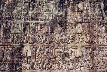 Wall in Angkor Wat temple