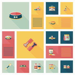 Pet ui flat design background set, eps10