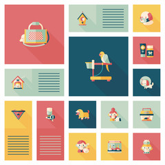 Pet ui flat design background set, eps10