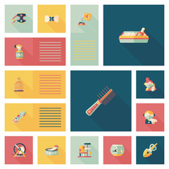 Pet ui flat design background set, eps10