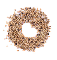 Heart shape of white pepper