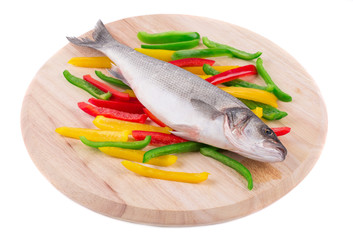 Seabass with vegetables.