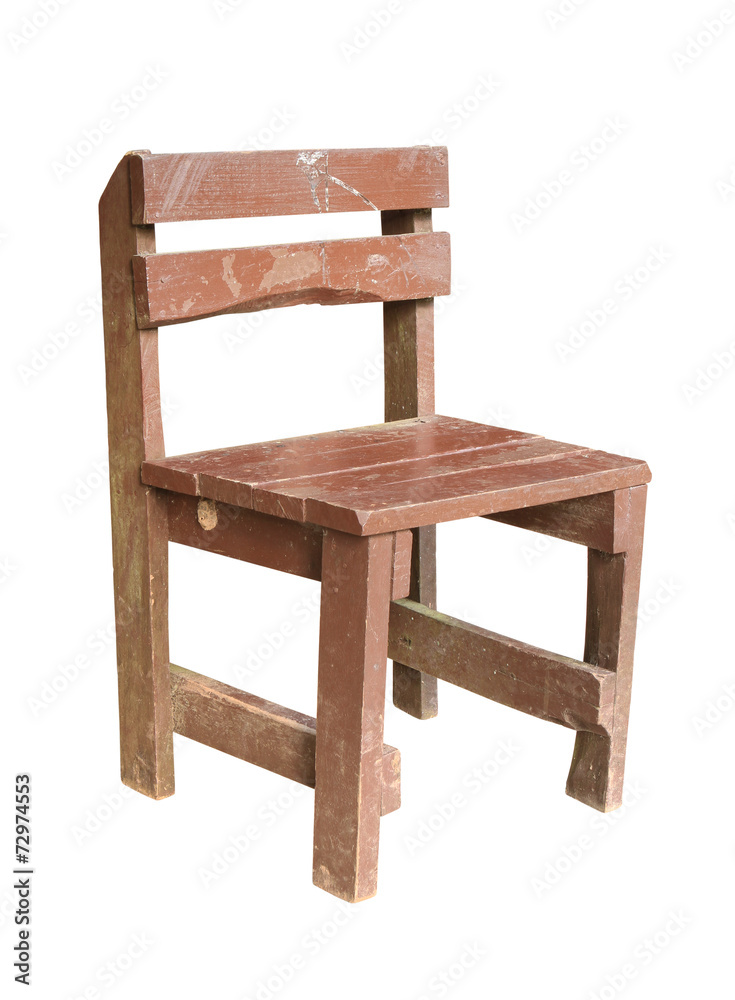 Wall mural wooden chair (with clipping path) isolated on white background