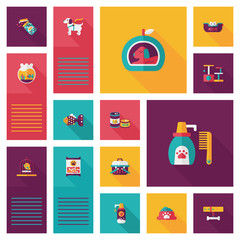 Pet ui flat design background set, eps10