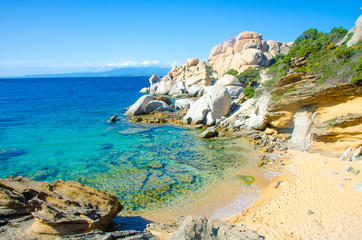 Fototapeta na wymiar Sardinia Coast - Capo Testa - Italy