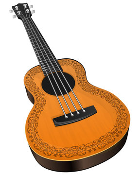 Ukulele with floral border