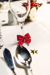 Christmas table close up.