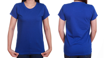 blank t-shiet set (front, back) with female