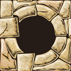 Round frame on stone seamless pattern