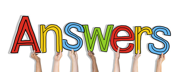 Group of Diverse People's Hands Holding Answers