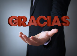 thanks in spanish over businessman