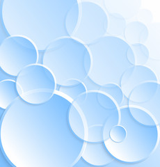 Abstract 3d circles vector background in blue.