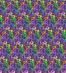 Seamless amoeba colored pattern texture for background, wallpaper, wrapping paper or fabric