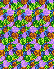 Fototapeta premium Seamless spiral shell colored pattern texture for background, wallpaper, wrapping paper or fabric