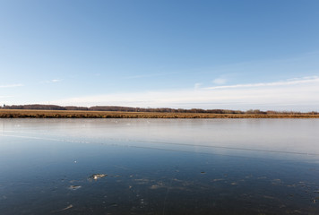 outdoor view of frozen  lake