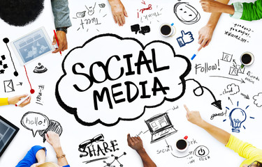 Group of People with Social Media Concepts