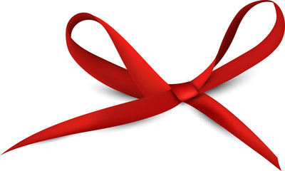 Red gift bow.