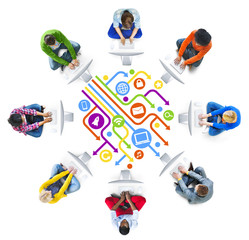 Naklejka premium Social Networking and Computer Network Concepts