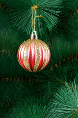 Christmas decoration on the fir tree