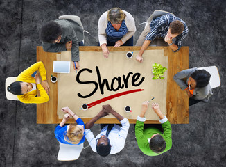 People in a Meeting and Single Word Share