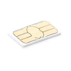 Standard micro SIM card. All on white background.