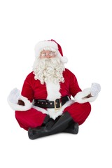 Santa claus sitting in lotus pose