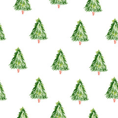 Pattern with christmas tree. Merry Christmas card.