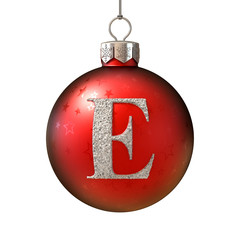 Christmas ball font letter E