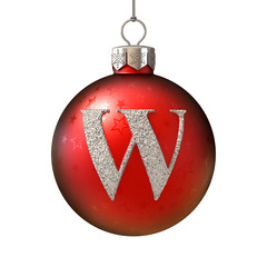 Christmas ball font letter W