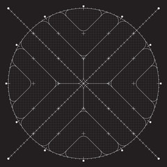 Grid for modern virtual technology user interface HUD