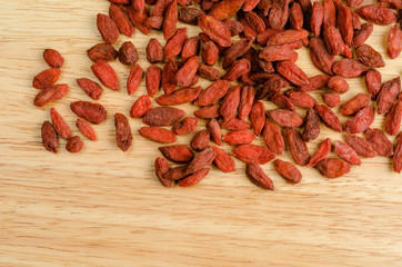 Goji berry dried, closeup background