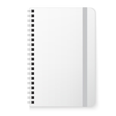 Blank copybook template with elastic band