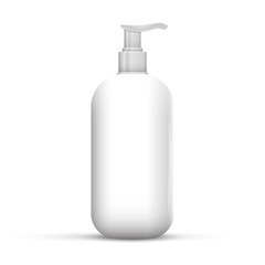 Plastic Clean White Bottle With Dispenser Pump
