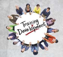 Group of People and word Training Development