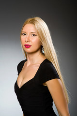 Naklejka premium Young woman in fashion concept
