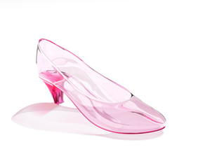 Pink glass shoe