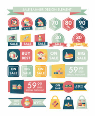 Pet sale banner flat design background set, eps10