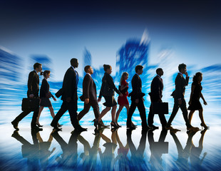 Business People Corporate Travel Walking City Concept
