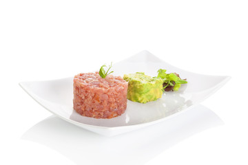 Tuna steak tartare.