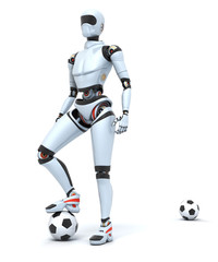 Fototapeta na wymiar Robot football player