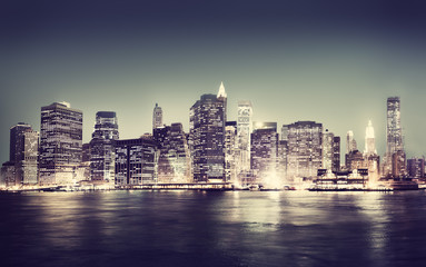 Fototapeta premium New York City Panorama Night Concepts