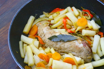 filet mignon de porc aux salsifis et carottes