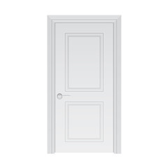 White door isolated on white photo-realistic vector