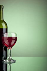 bottle of wine and glass