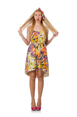 Emotional woman isolated on the white