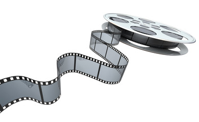 Film reel . Clipping path included