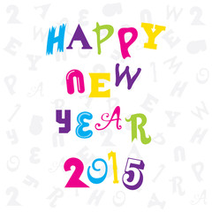 happy new year 2015 doddle design vector