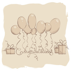 Graphic illustration -- Congratulation with balloons