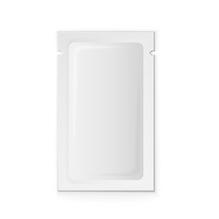 Blank white plastic sachet for coffee, sugar, salt,